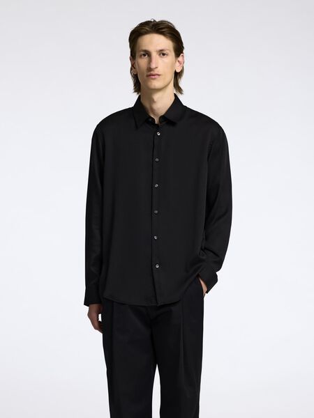 Selected RELAXED FIT SATIN SHIRT, Black, highres - 16095736_Black_003.jpg