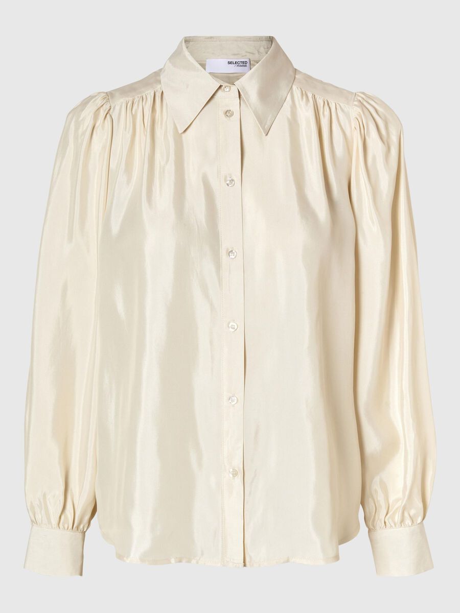 Selected LONG SLEEVED SATIN SHIRT, Birch, highres - 16095050_Birch_001.jpg