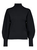 Selected BALLOON-SLEEVED KNITTED JUMPER, Black, highres - 16088314_Black_001.jpg