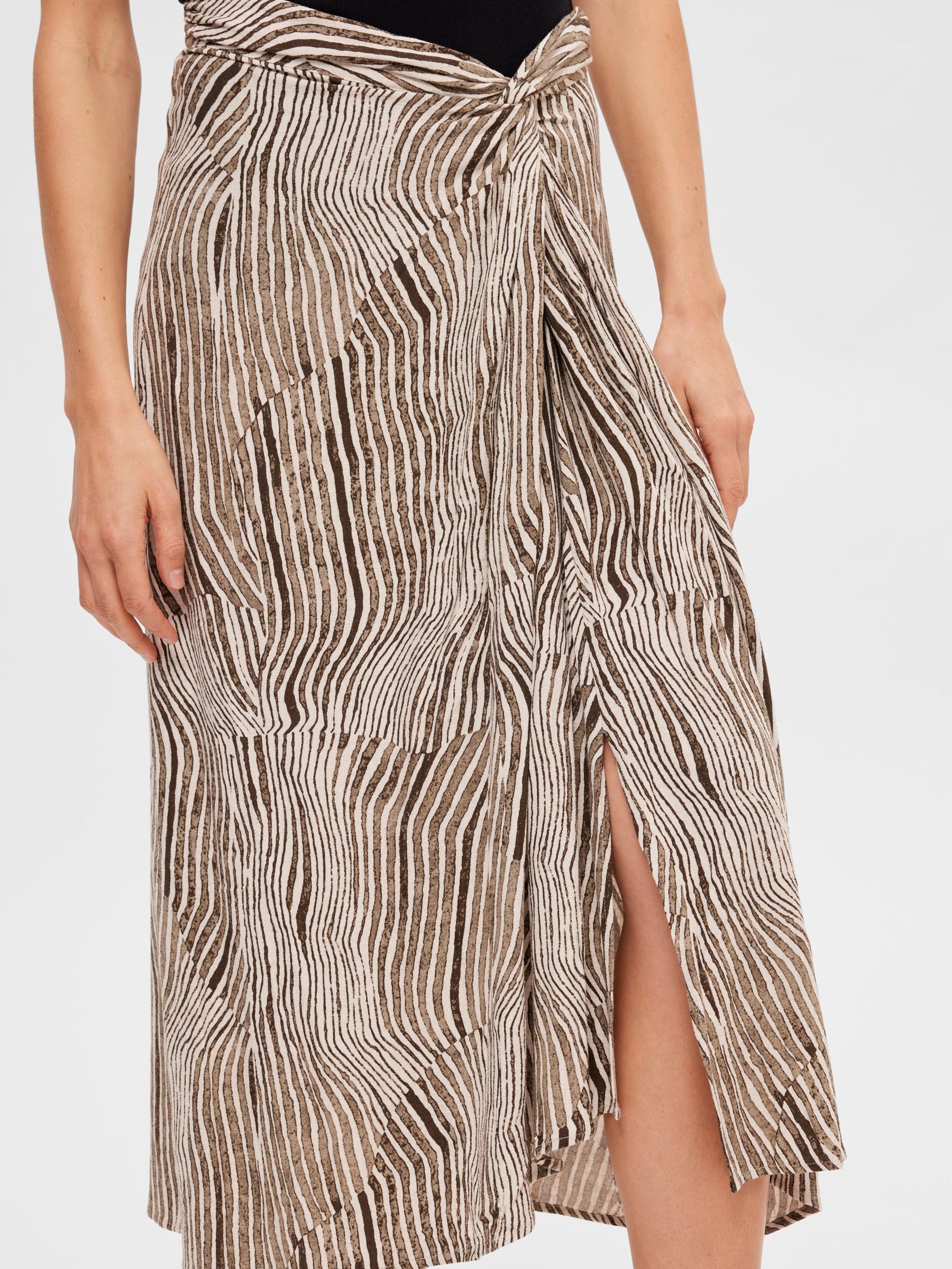 PRINTED MIDI SKIRT Beige SELECTED FEMME
