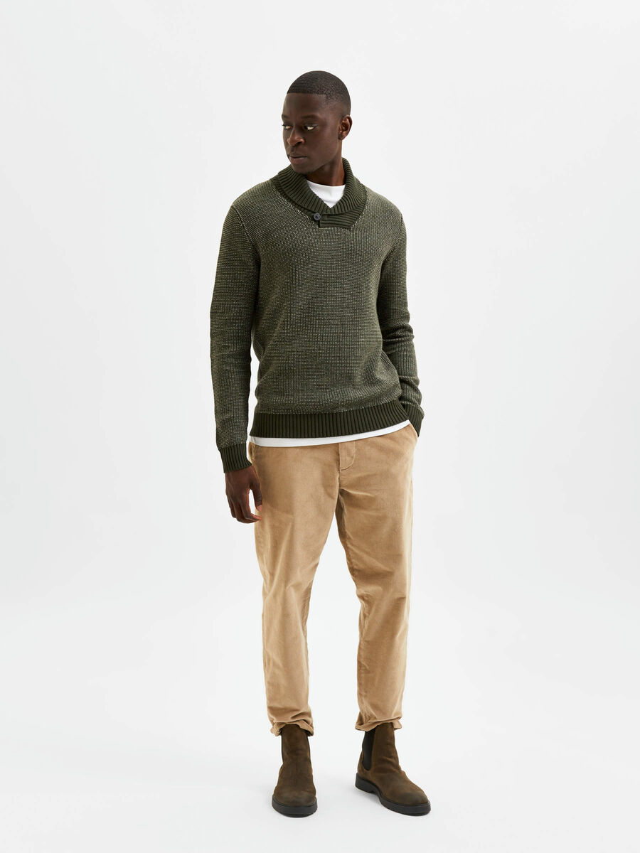 Selected SHAWL NECK KNITTED PULLOVER, Rosin, highres - 16080974_Rosin_890104_005.jpg