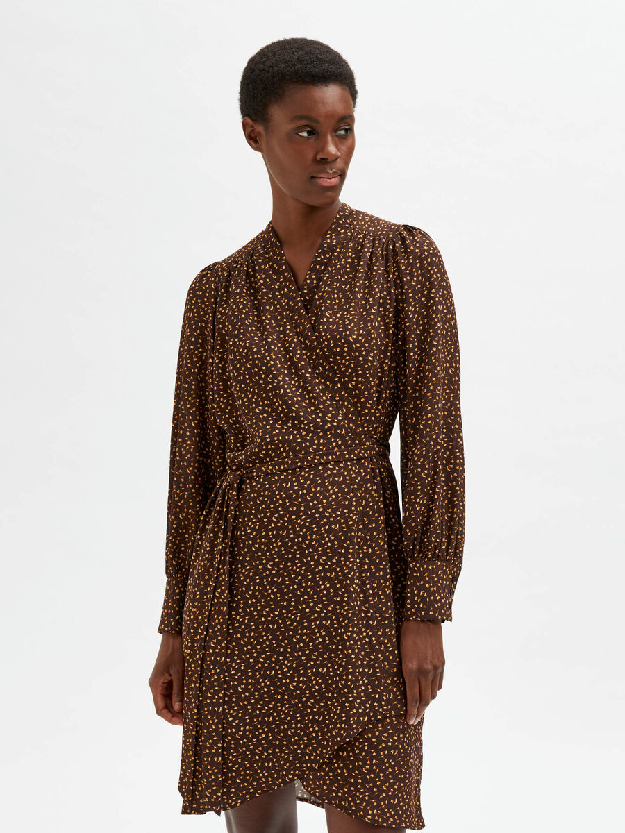 Selected PRINTED WRAP DRESS, Coffee Bean, highres - 16080887_CoffeeBean_881354_003.jpg