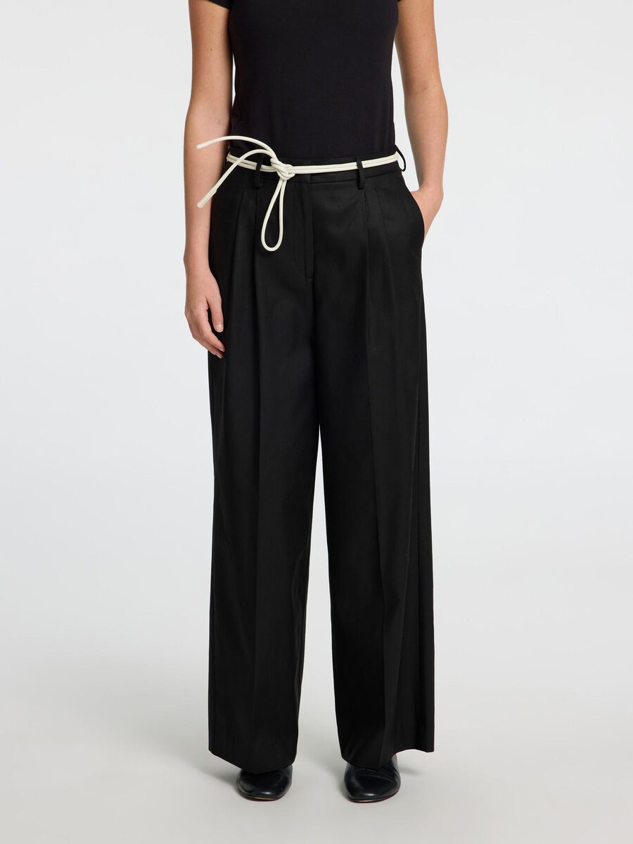 Selected EXTRA WIDE LEG HIGH WAISTED TROUSERS, Black, highres - 16096719_Black_003.jpg