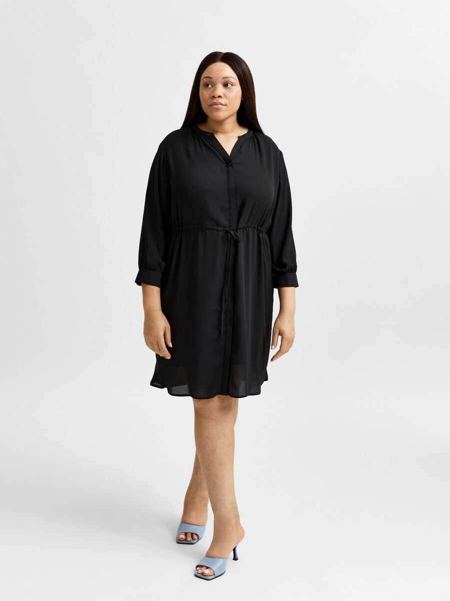 Selected CURVE RECYCLED POLYESTER DRESS, Black, highres - 16082105_Black_005.jpg