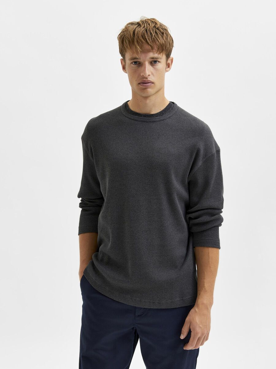 Selected RONDE HALS SWEATER, Black, highres - 16081188_Black_881643_003.jpg