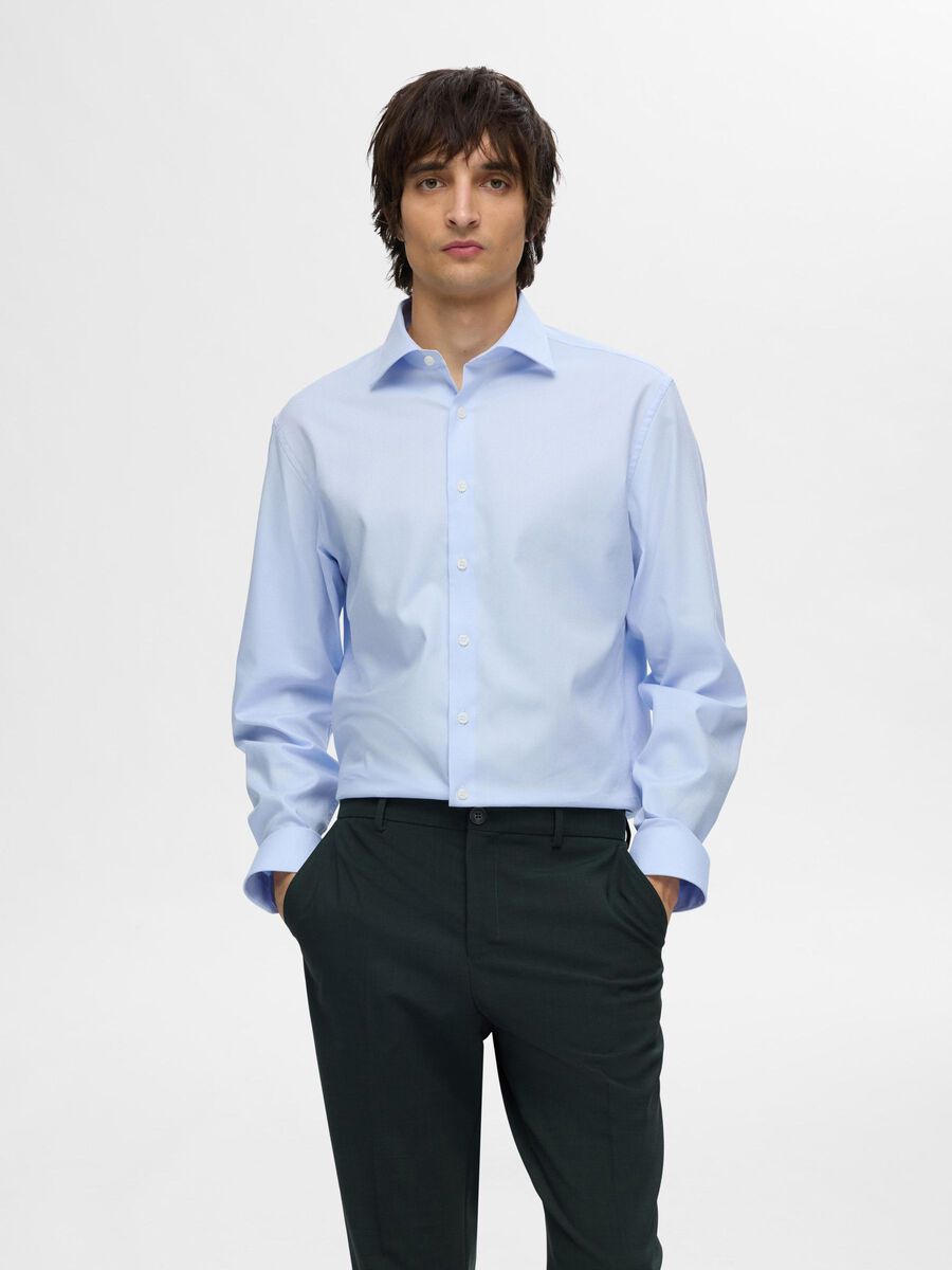 Selected CLASSIC LINEN BLEND SLIM FIT SHIRT, Light Blue, highres - 16097364_LightBlue_003.jpg