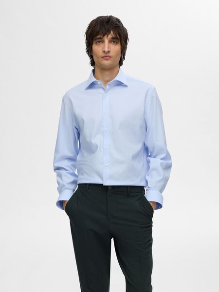 Selected CLASSIQUE EN LIN MÉLANGÉ CHEMISE SLIM, Light Blue, highres - 16097364_LightBlue_003.jpg