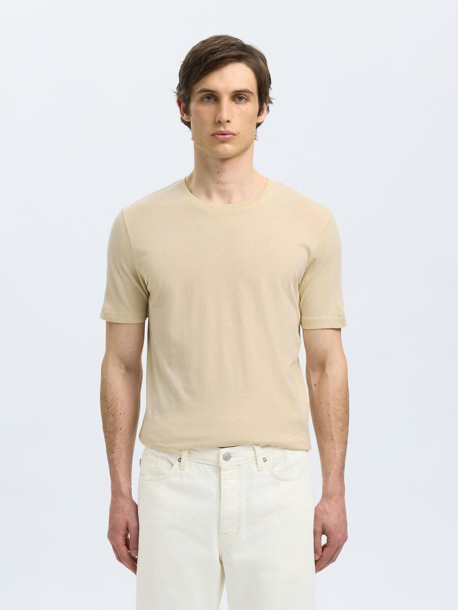 Selected 3-PACK COTTON T-SHIRT, Oatmeal, highres - 16094134_Oatmeal_1194878_003.jpg