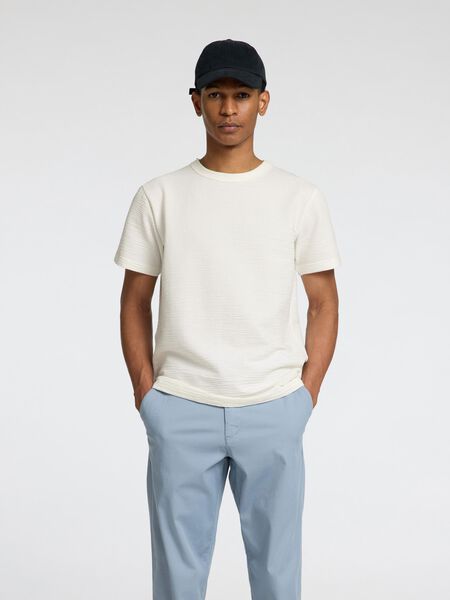 Selected SEERSUCKER T-SHIRT, Egret, highres - 16092769_Egret_003.jpg