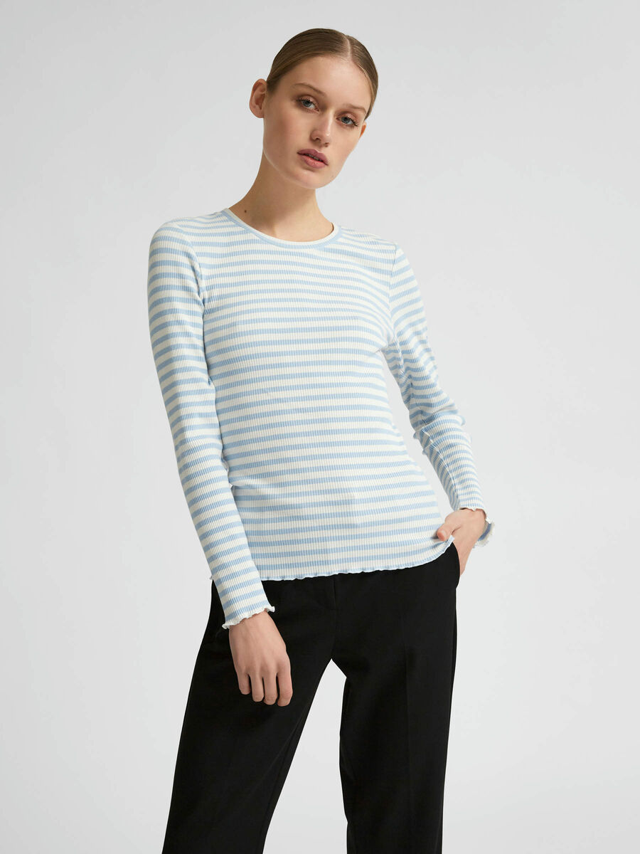 Selected RAYURES T-SHIRT À MANCHES LONGUES, Cashmere Blue, highres - 16077379_CashmereBlue_820709_003.jpg