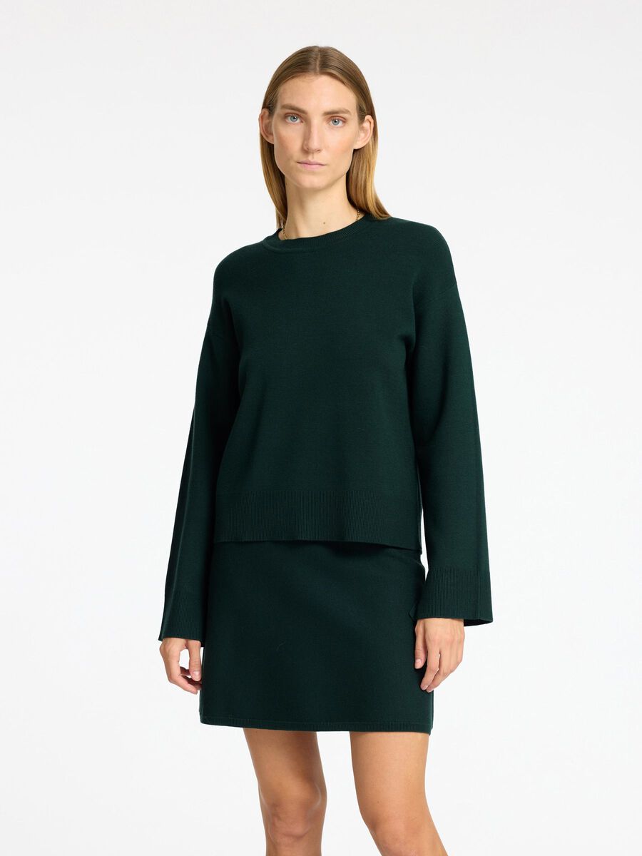 Selected VISCOSE BLEND KNITTED JUMPER, Scarab, highres - 16096169_Scarab_003.jpg