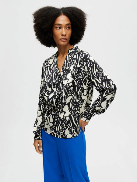 Selected PRINTET TOP MED LANGE ÆRMER, Black, highres - 16090970_Black_1053178_003.jpg