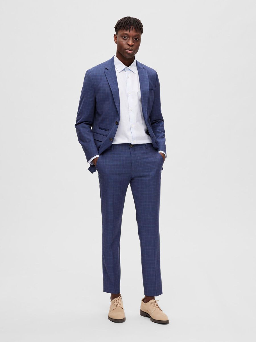 Selected CHECKED TROUSERS, Navy Blazer, highres - 16087867_NavyBlazer_1033695_005.jpg