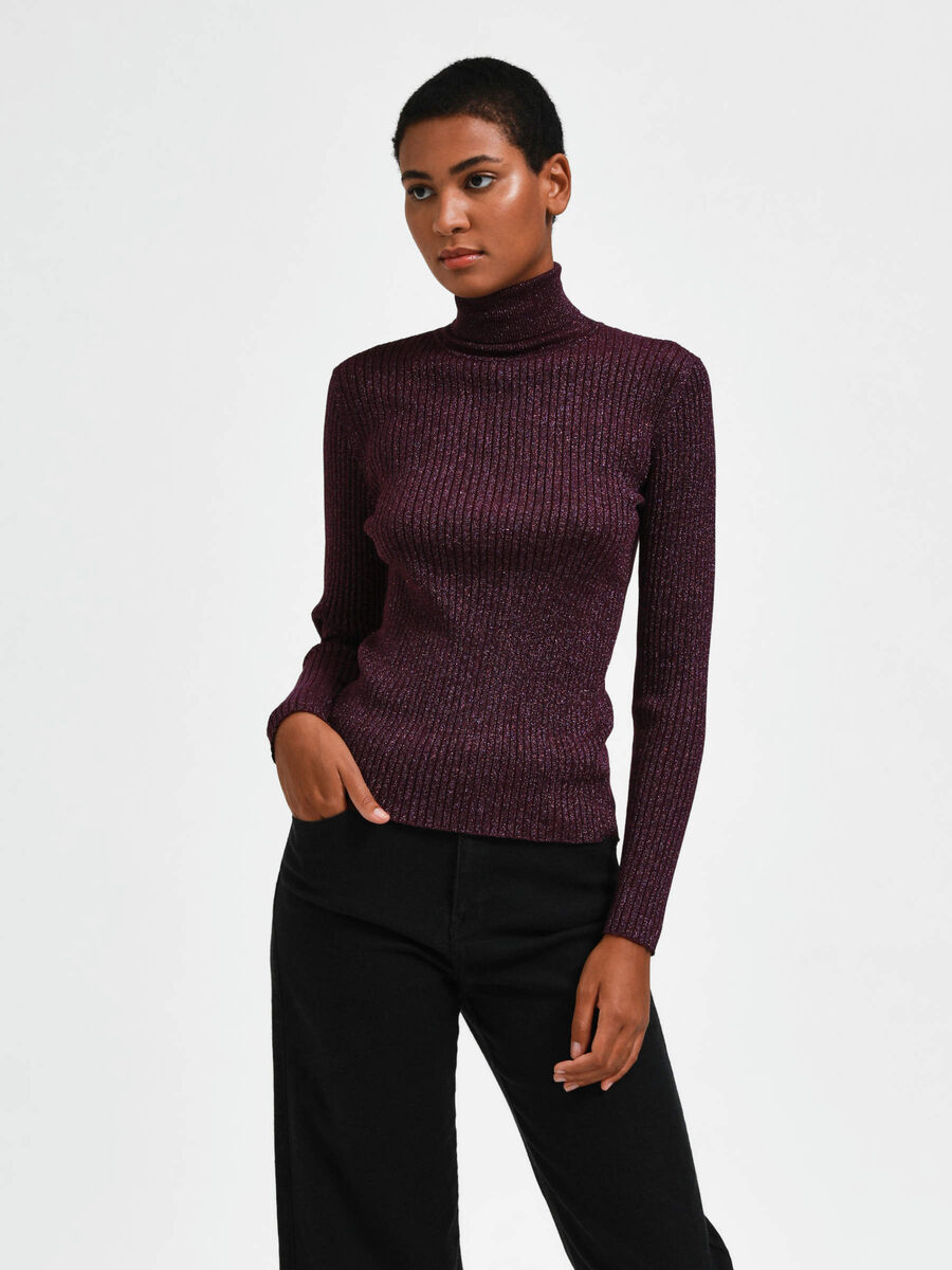 Selected GERIPPTER GLITZER ROLLKRAGENPULLOVER, Potent Purple, highres - 16087647_PotentPurple_988666_003.jpg