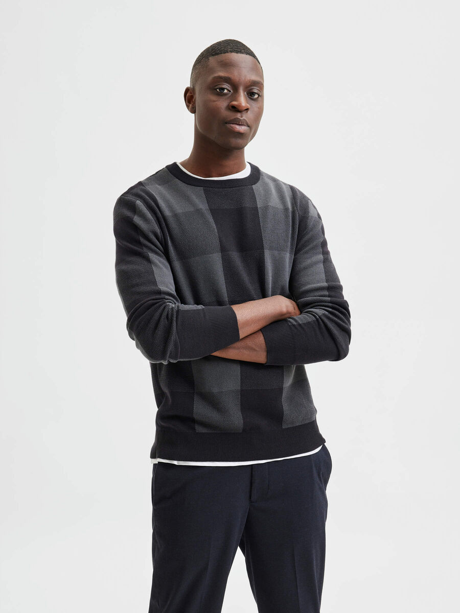 Selected RUTETE STRIKKET PULLOVER, Black, highres - 16081167_Black_881522_003.jpg