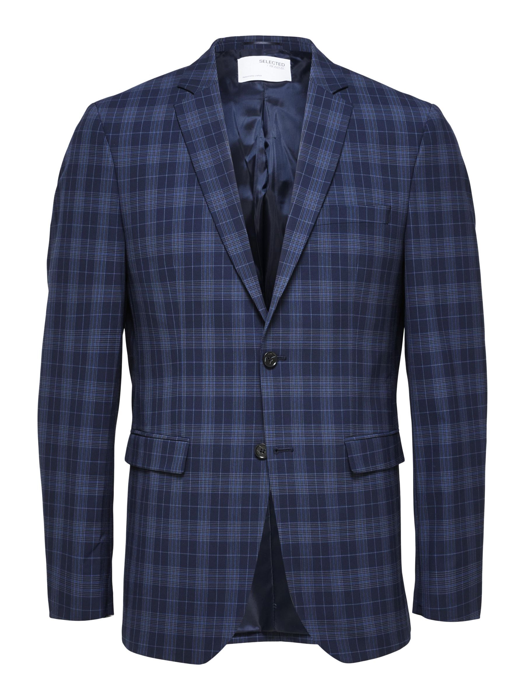 Blue check blazer online