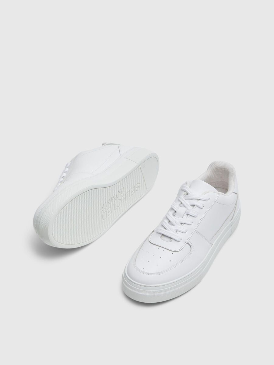 Selected LEATHER TRAINERS, White, highres - 16093341_White_005.jpg
