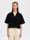 Selected SHORT SLEEVED CROPPED SHIRT, Black, highres - 16097964_Black_003.jpg