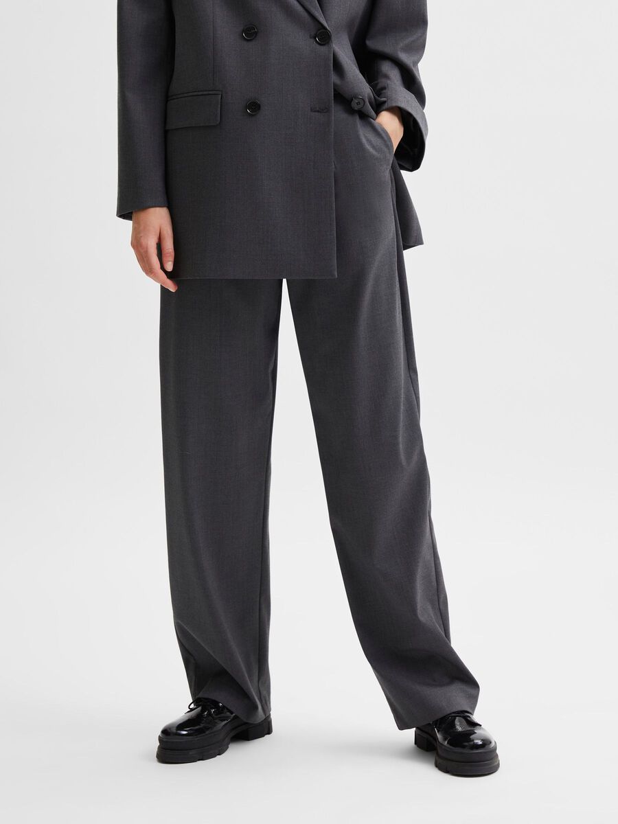 Selected - STRAIGHT LEG HIGH-WAIST BROEK, Medium Grey Melange, highres - 16080453_MediumGreyMelange_003.jpg