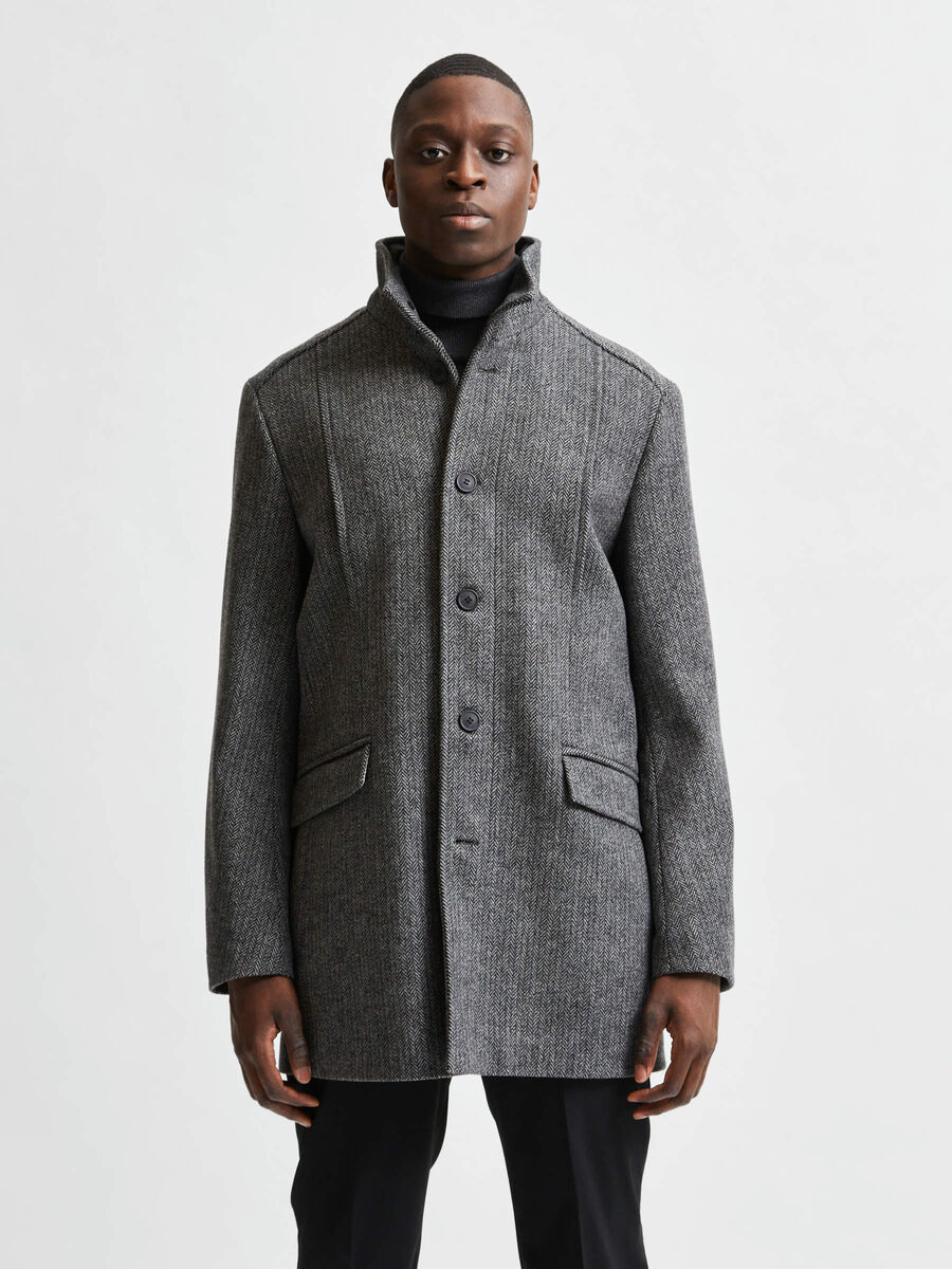 Selected HIGH NECK WOOL COAT, Grey, highres - 16079353_Grey_892206_003.jpg