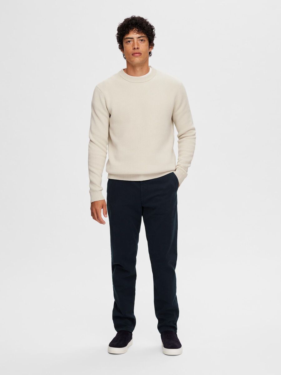 Selected CREW NECK PULLOVER, Oatmeal, highres - 16092599_Oatmeal_005.jpg