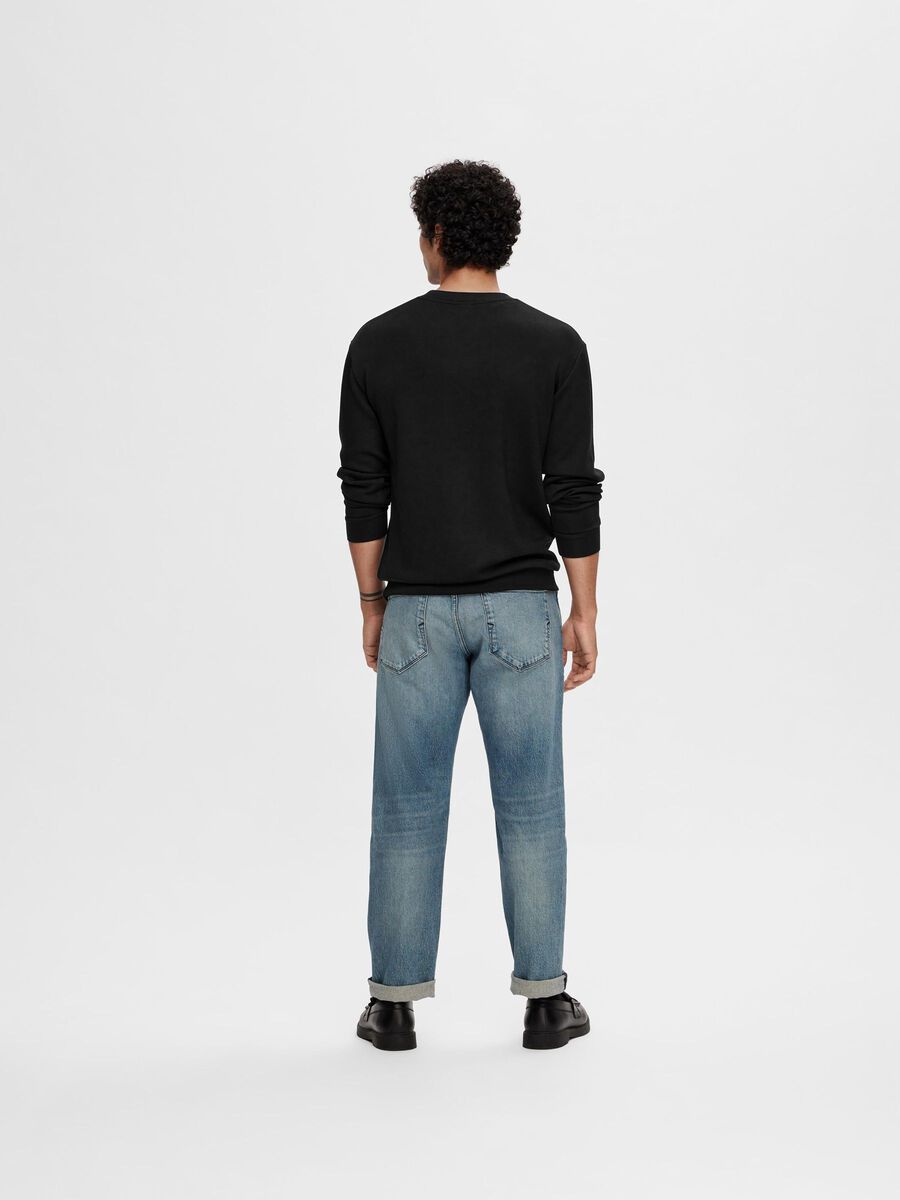 Selected VISCOSE BLEND SWEATSHIRT, Black, highres - 16092573_Black_004.jpg