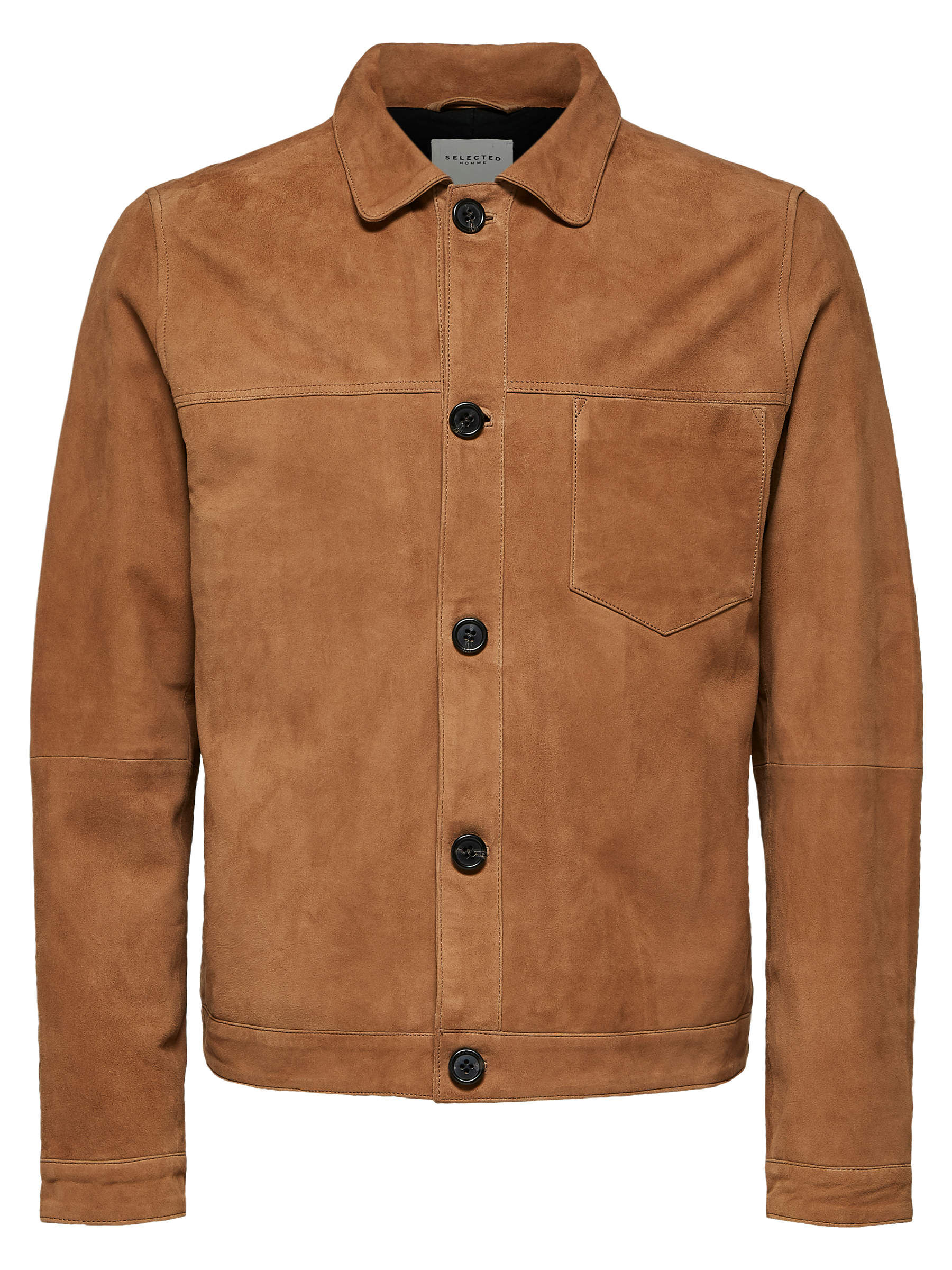 SUEDE LEATHER JACKET Brown SELECTED HOMME