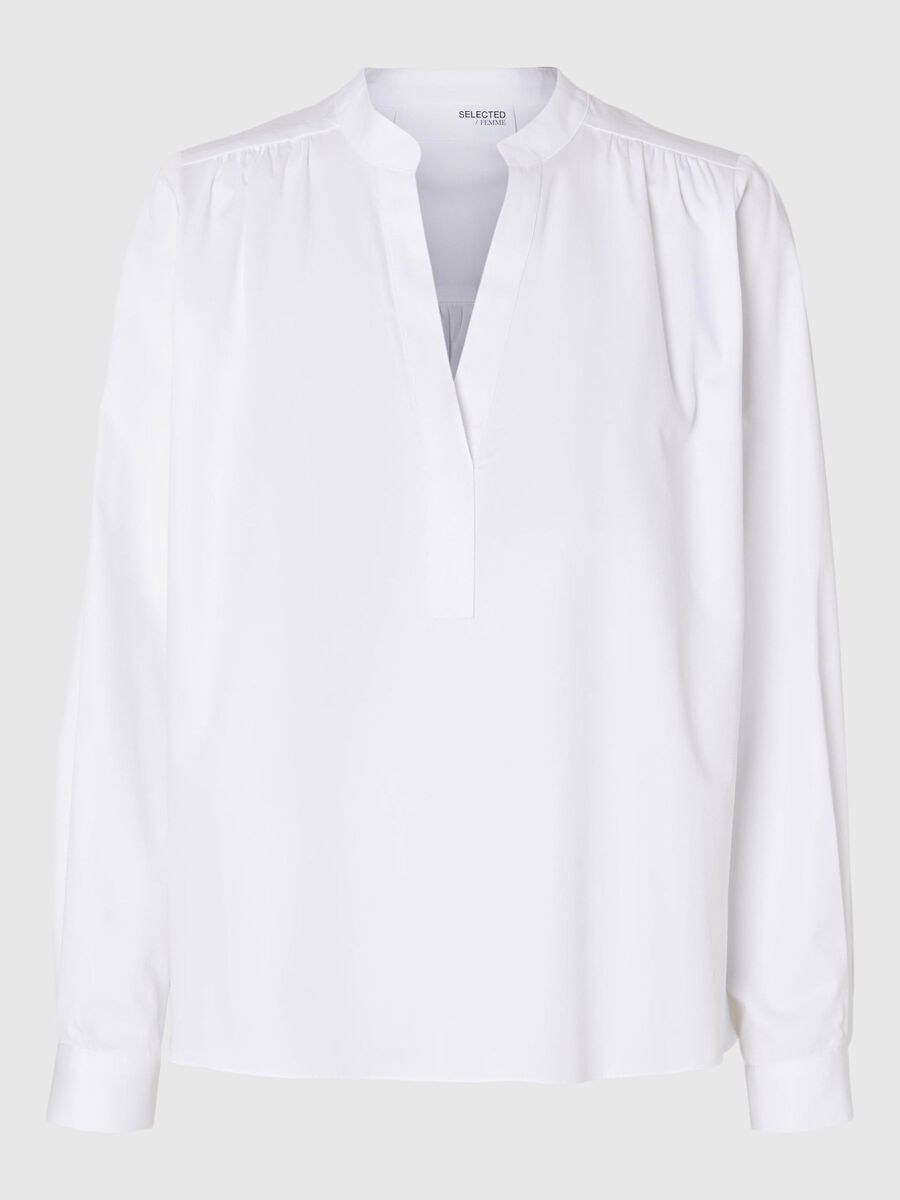 Selected LONG SLEEVED  BLOUSE, Bright White, highres - 16094302_BrightWhite_001.jpg