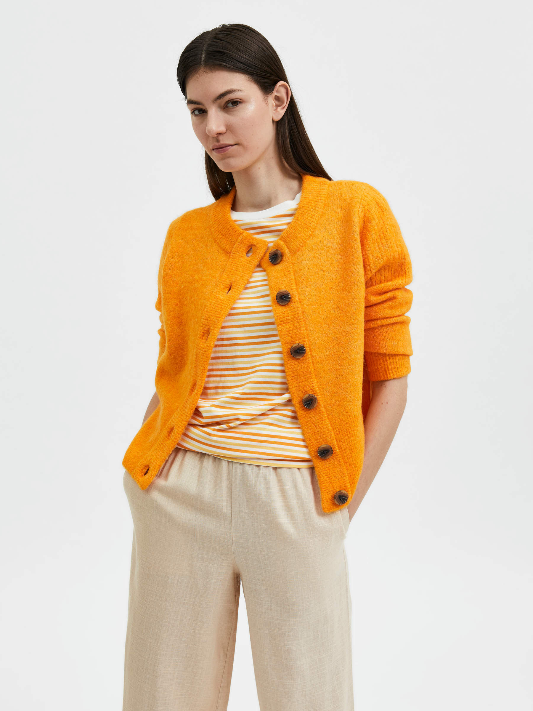 ALPACA WOOL BLEND CARDIGAN Orange SELECTED FEMME