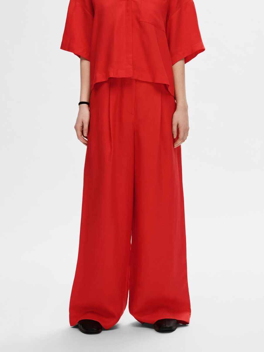 Selected HIGH-WAISTED WIDE-LEG TROUSERS, Flame Scarlet, highres - 16093092_FlameScarlet_003.jpg