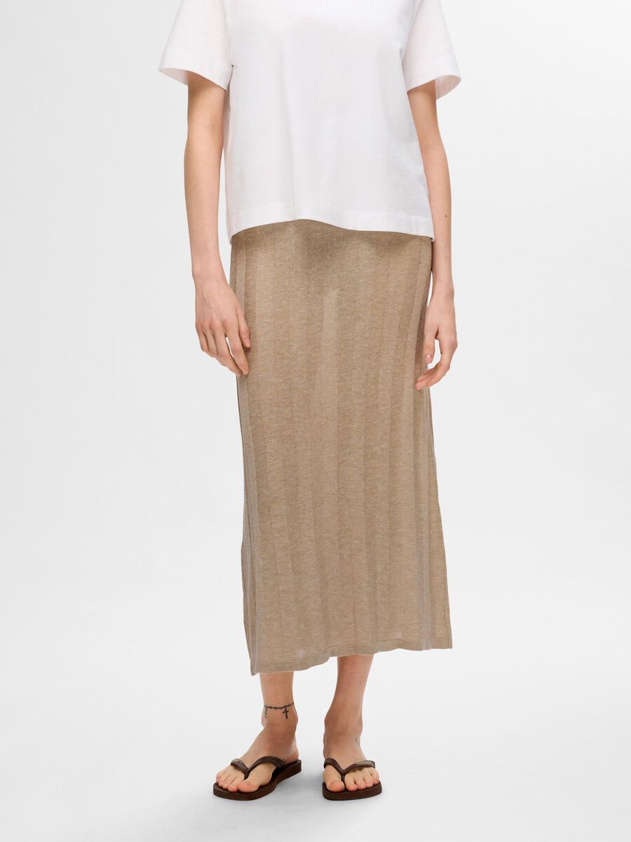 Selected KNITTED MIDI SKIRT, Humus, highres - 16093750_Humus_1112765_003.jpg