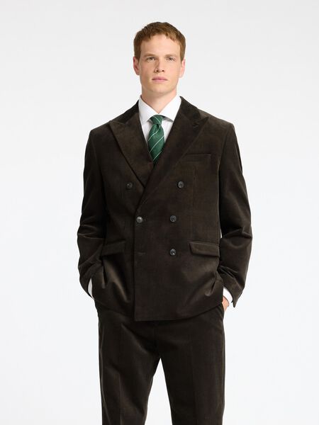 Selected REGULAR FIT CORDUROY  DOUBLE-BREASTED BLAZER, Morel, highres - 16094866_Morel_1125979_003.jpg