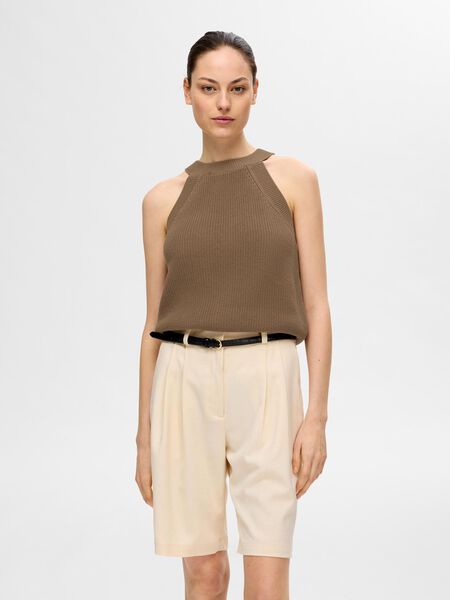 Selected STRIKKET HALTERNECK TOPP, Coca Mocha, highres - 16093755_CocaMocha_003.jpg