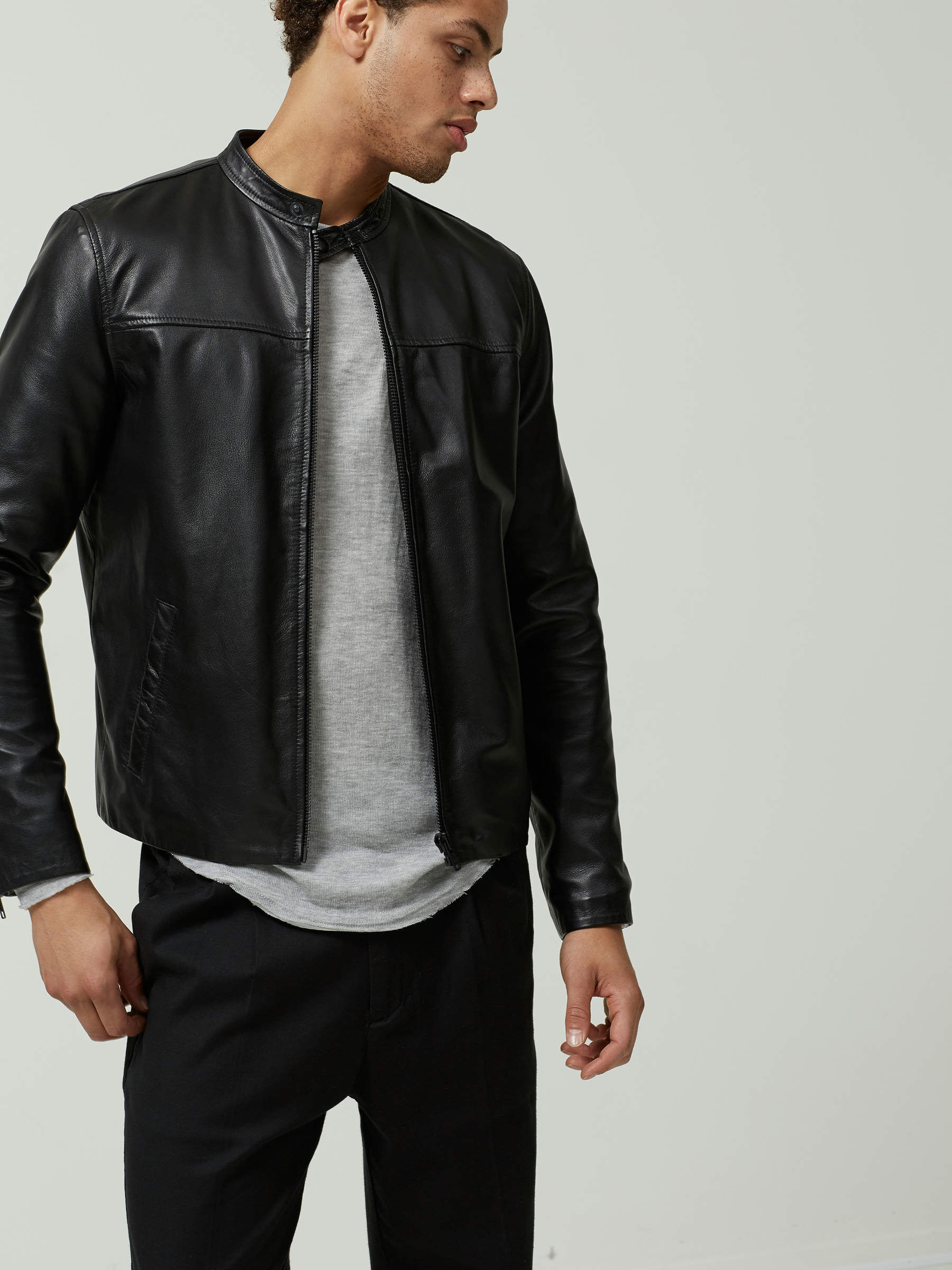 Selected homme mens leather jacket 2025