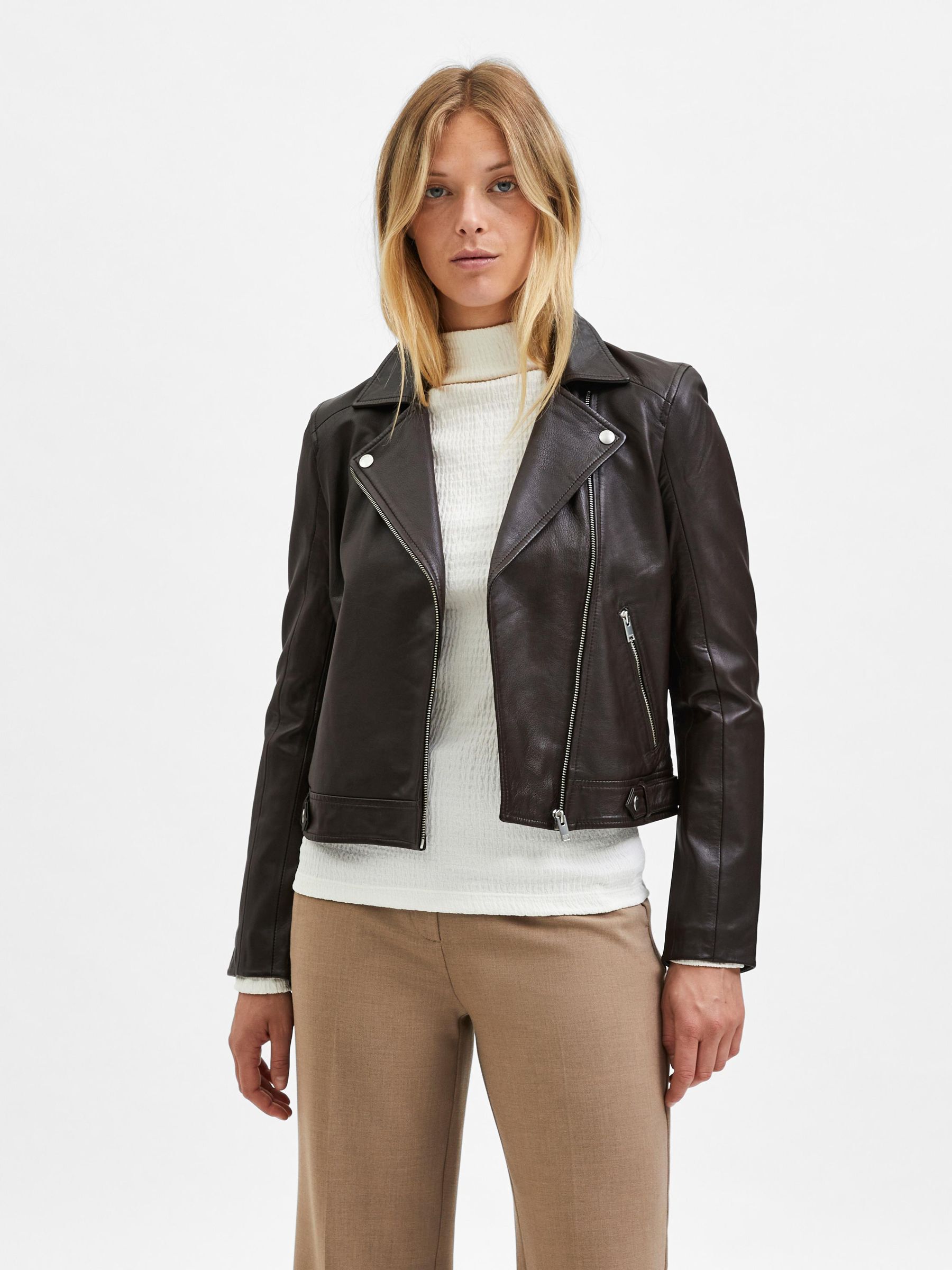 Selected femme leather jacket on sale