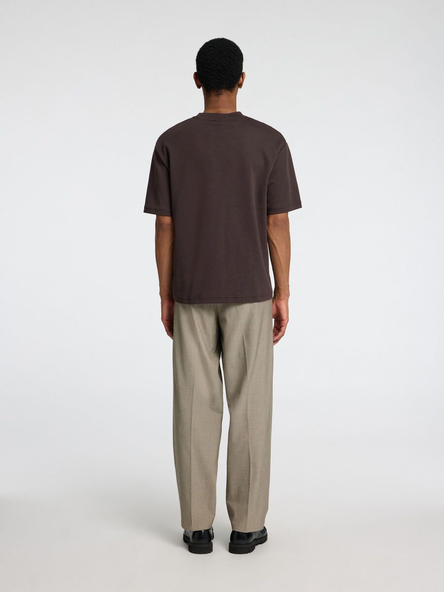 Selected LOOSE FIT T-SHIRT, Chocolate Torte, highres - 16094143_ChocolateTorte_004.jpg