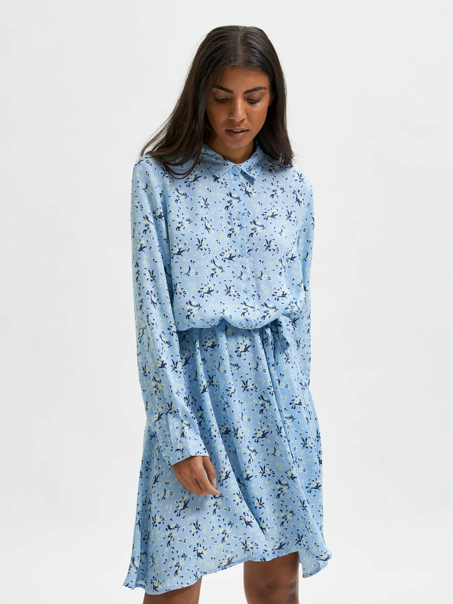 Selected LONG SLEEVED  PETITE SHIRT DRESS, Blue Bell, highres - 16085412_BlueBell_946263_003.jpg