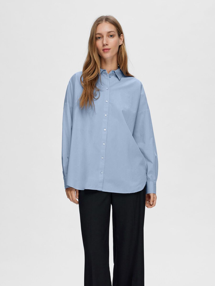 Selected OVERSIZE CHEMISE, Cashmere Blue, highres - 16092647_CashmereBlue_003.jpg
