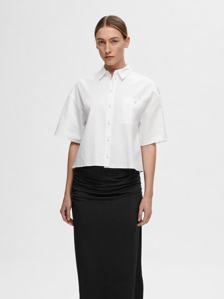 Selected CROPPED SHORT SLEEVED SHIRT, Bright White, highres - 16094028_BrightWhite_003.jpg