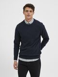 Selected CREW NECK KNITTED JUMPER, Dark Sapphire, highres - 16079780_DarkSapphire_853722_003.jpg