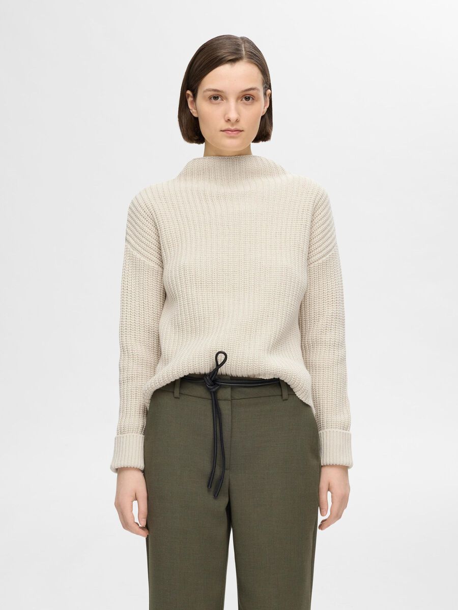 Selected WIDE ROLL NECK PULLOVER, Birch, highres - 16075489_Birch_003.jpg