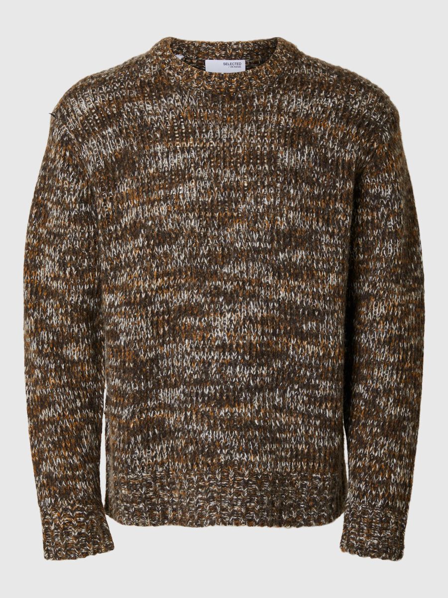 Selected STRUCTURED WOOL BLEND PULLOVER, Chocolate Torte, highres - 16094588_ChocolateTorte_1121539_001.jpg