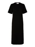 Selected VISCOSE BLEND KNITTED MIDI DRESS, Black, highres - 16093057_Black_001.jpg