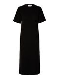 Selected PRENDA DE PUNTO DE MANGAS CORTAS VESTIDO MIDI, Black, highres - 16093057_Black_001.jpg