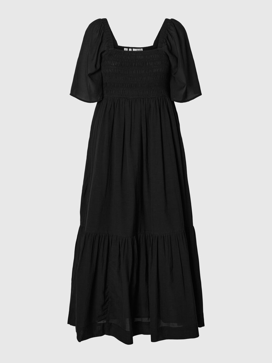 Selected SHORT SLEEVED MAXI DRESS, Black, highres - 16096725_Black_001.jpg
