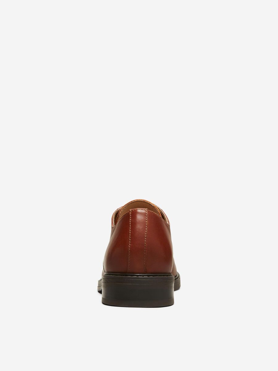 Selected LEATHER DERBY SHOES, Cognac, highres - 16081453_Cognac_004.jpg