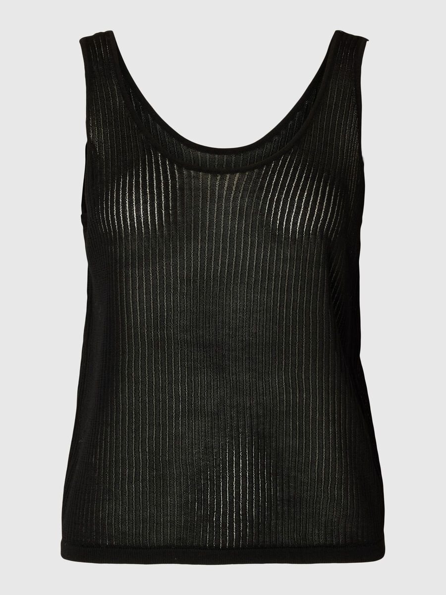 Selected SANS MANCHES TOP EN MAILLE, Black, highres - 16097551_Black_001.jpg