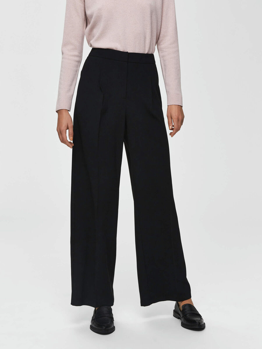 Selected TAILLE MI-HAUTE - PANTALON, Black, highres - 16068143_Black_003.jpg