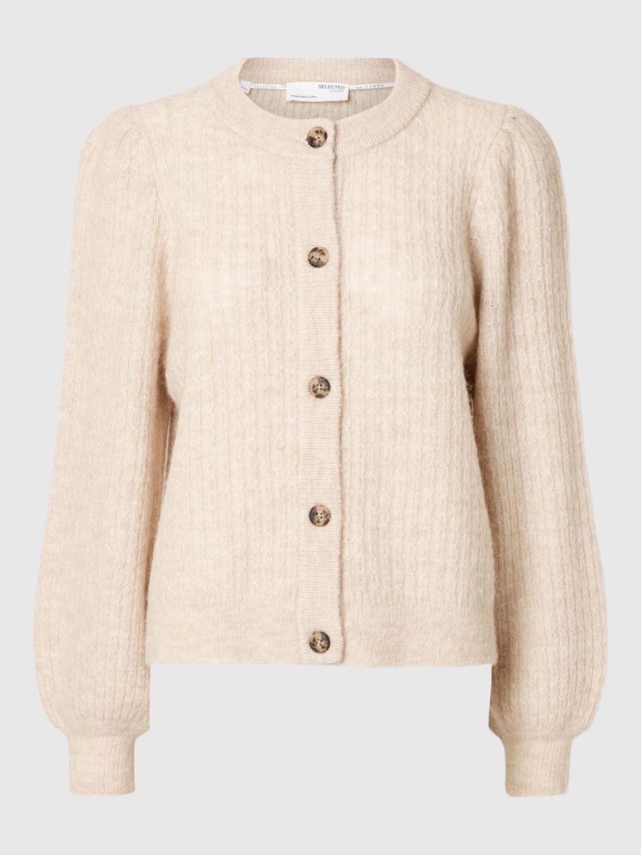 Selected STRUCTURED WOOL BLEND CARDIGAN, Birch, highres - 16094684_Birch_1131128_001.jpg