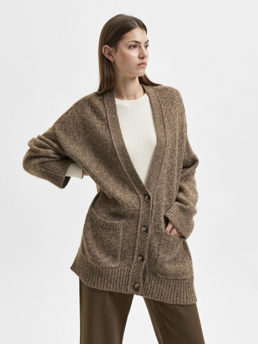 Selected OVERSIZED KNITTED CARDIGAN, Carafe, highres - 16081077_Carafe_003.jpg